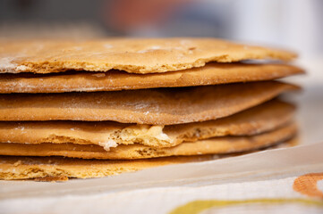 Baked Honey Cake Layers Close-Up