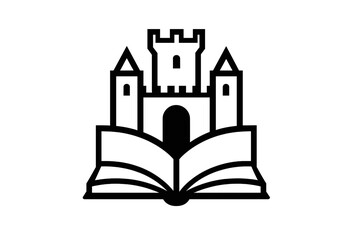 Obraz premium Vector Illustration of Book Castle Icon