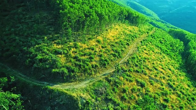 Dramatic green mountains nature