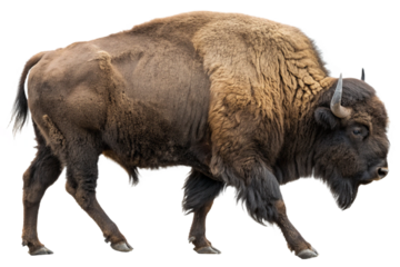 bison side view png ,American bison isolated on transparent background