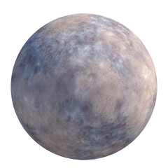 Fictional moon isolated transparent background 3d rendering