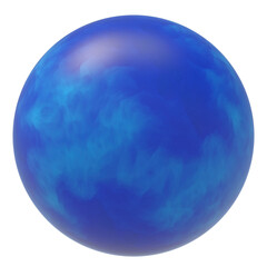 Fictional  water planet isolated transparent background 3d rendering
