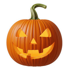 Carved halloween pumpkin isolated on transparent background isolated on transparent background