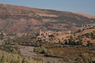View of The market town of Asni in The Atlas Mountains, Morocco.