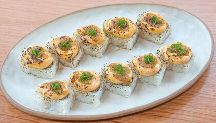 sushi on a plate