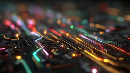 Abstract digital background with technology circuit board texture. Futuristic digital electric tech circuit board pattern background.