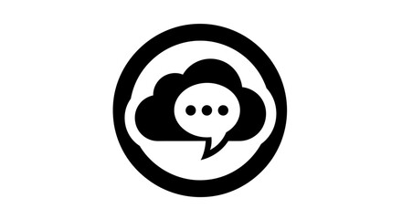 Modern cloud communication logo offers a secure connection for global business, ensuring seamless data transfer and reliable online collaboration worldwide