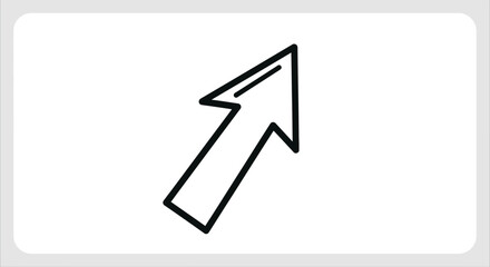 Sleek black arrow pointing upward conveys growth and direction, perfect for business presentations or website navigation elements