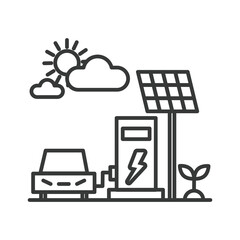 Solar Charging Station Vector Icon