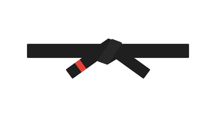 A black belt with a single red stripe martial arts symbol