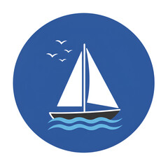 Fototapeta premium Elegant sailboat graphic icon, perfect for travel and summer themed designs, evoking feelings of serenity and wanderlust, great for branding travel agencies
