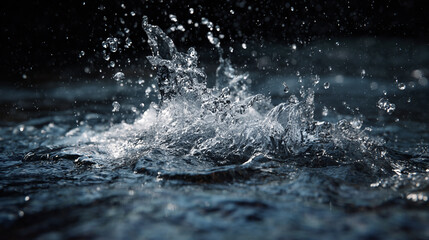 Water splashing droplets nature dark background texture liquid motion dynamic energy
