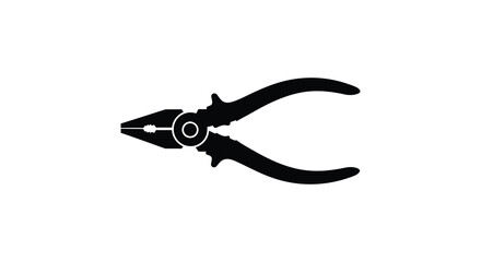 Simple black and white illustration of a pair of pliers tool