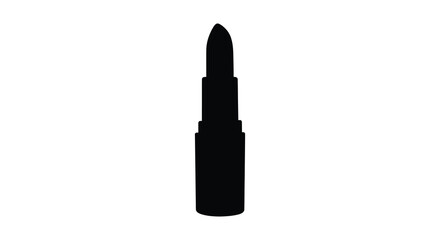 Obraz premium A black silhouette of a classic lipstick tube beauty product