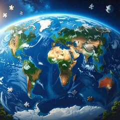 Earth map jigsaw puzzle