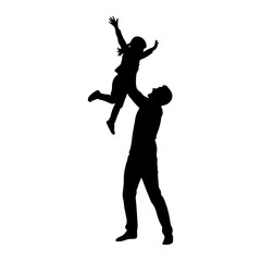 Father throws child in air throwing playing