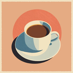 Retro cup of coffee