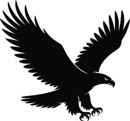 Fototapeta premium Soaring Eagle Illustration Isolated on Transparent Background, Powerful Bird of Prey Art