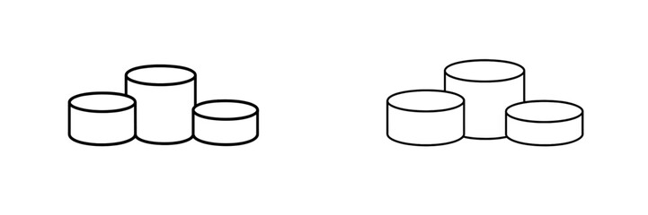 Circular shapes stacked in two arrangements showcasing simple design concepts on a clean background