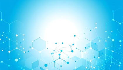 A clean, elegant illustration showcasing an intricate network of interconnected hexagons and points in soft, light blue tones, creating a sophisticated and technical design.