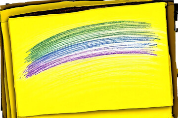 Abstract rainbow watercolor texture on paper with colorful light and brush strokes.
