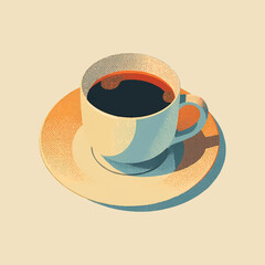 Retro cup of coffee