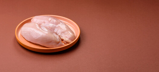 Raw chicken or turkey breast, skinless and boneless. Chicken breast