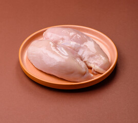 Raw chicken or turkey breast, skinless and boneless. Chicken breast