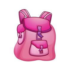 Vibrant Pink Backpack Illustration Ideal for School, Travel, or Outdoor Adventures