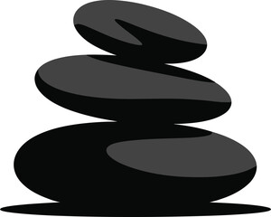 Three Stacked Stones Illustration Vector Art Isolated on Transparent Background