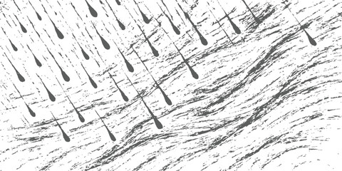 Architectural blueprint on old black and white paper with engineering plans and a technical sketch