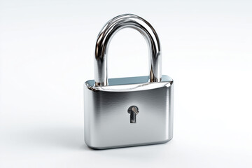 Fototapeta premium A padlock, 3D render, isolated on a white background.