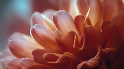 Fototapeta premium Close up macro shot of delicate pink and orange flower petals