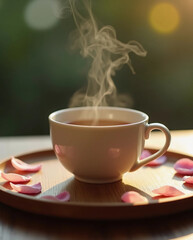 Fototapeta premium Tea & Petals — Cup with Petal Ring