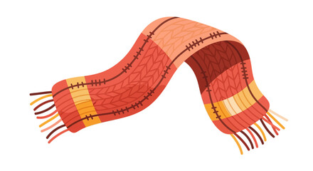 Vibrant cozy knitted scarf illustration offering warmth and style during colder seasons