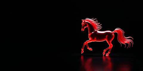 Year of the Red Horse symbol on black