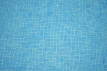 Blue swimming pool water with sunlight reflections near tiled edge. Clear aquatic texture — summer background symbolizing freshness, relaxation, travel, and resort lifestyle.