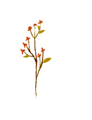 Minimalist Yellow Leaf Watercolor Illustration