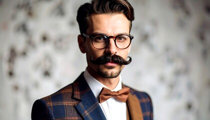 Stylish man in a suit and glasses.  A dapper, confident look