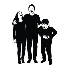 Family laughing together laughter happiness