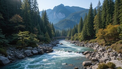 Capilano Park is home to the stunning Mountain River. British Columbia, Canada's North Vancouver.
