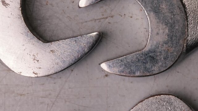  Spanners and Wrenches Close Up Ascending