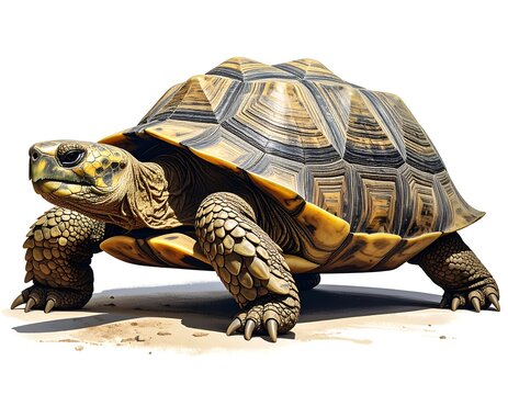 Large tortoise on sandy ground