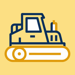 vector illustration of a bulldozer