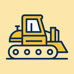 Fototapeta premium vector illustration of a bulldozer
