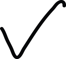 Black Brush-Style Check Mark Icon, Approval Tick Symbol, Voting and Questionnaire Mark for Web Design and Marketing