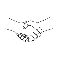 Handshake agreement business partnership deal collaboration deal symbol vector line art vector