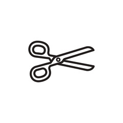 Simple hand drawn line art scissors icon vector graphic vector