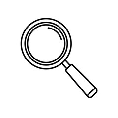 Simple hand drawn magnifying glass icon for search and discovery vector art vector