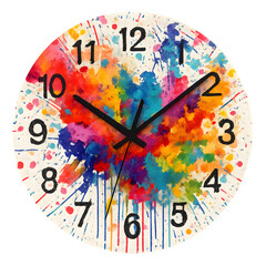 Vibrant Rainbow Splash Wall Clock: Colorful Timepiece for Home Decor
